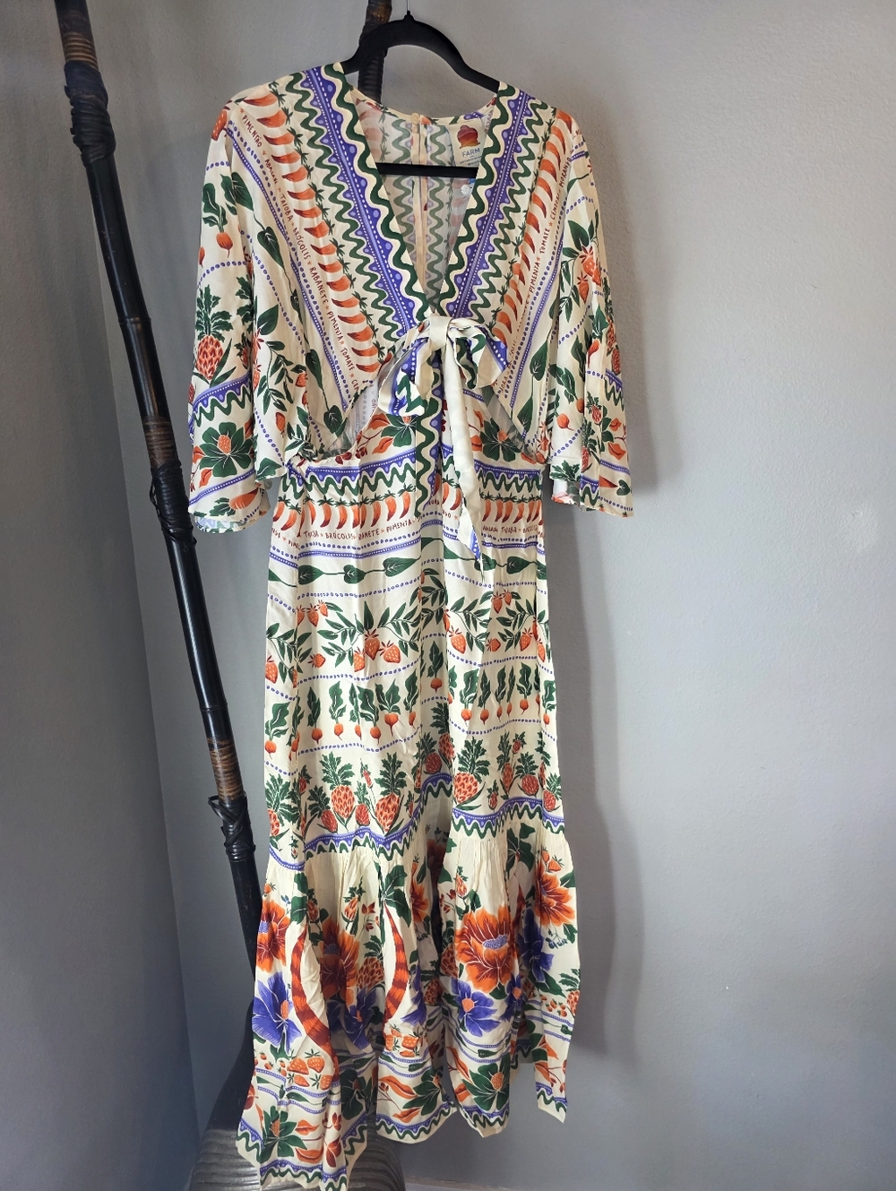 NWT FARM Rio Asymmetrical Floral Dress with V-Neck - Picture 6 of 13